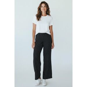Adrianna Papell  XLarge XL Black White High‎ Rise Wide Leg Polka Dot Pants